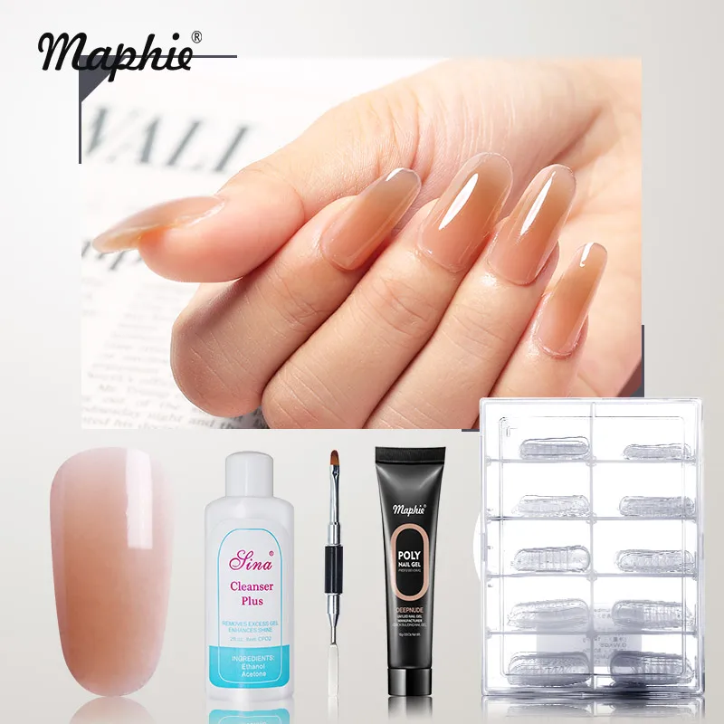 Maphie, 15 г, прозрачный удлиняющий УФ-гель для ногтей, розовый цвет, светодиодный Гель-лак для ногтей DIY, Полупостоянный гель для ногтей - Цвет: 005 4PCS SET