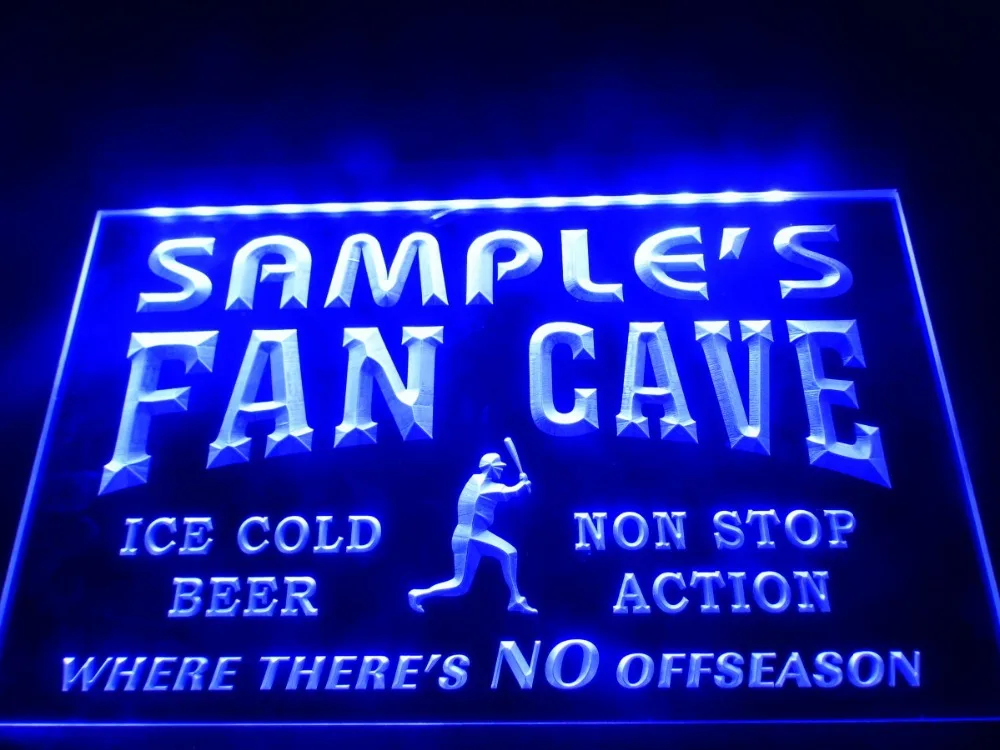 

DZ063- Name Personalized Custom Baseball Fan Cave Man Room Bar Beer LED Neon Light Sign