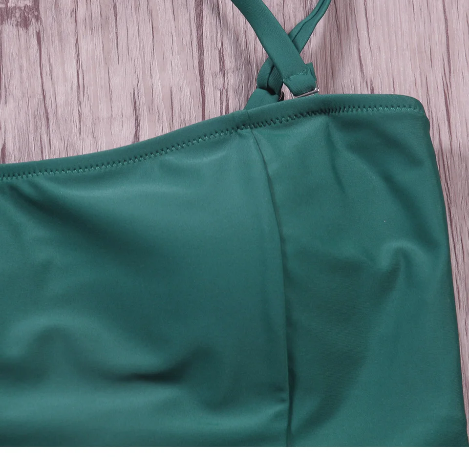 Женский купальник бикини с высокой горловиной TCBSG бразильский принтом бандажный