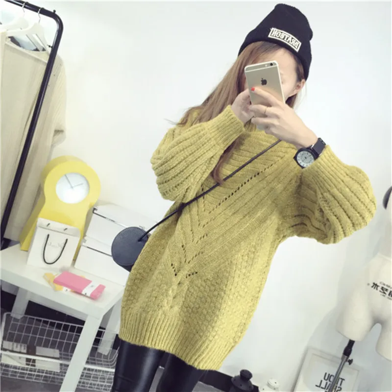Женский вязаный свитер с длинным рукавом свободные толстые пуловеры