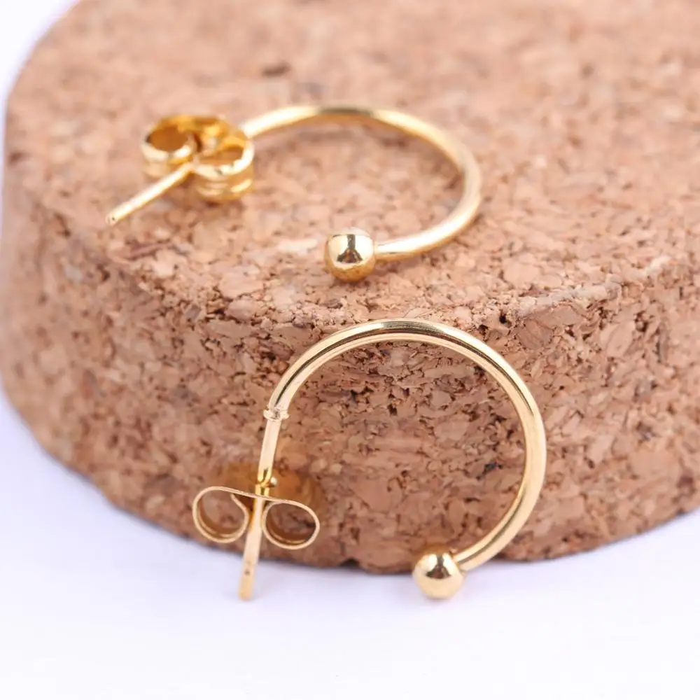 Onwear 6 шт. позолоченные серьги с петлей diy из нержавеющей стали аксессуары для изготовления ювелирных изделий