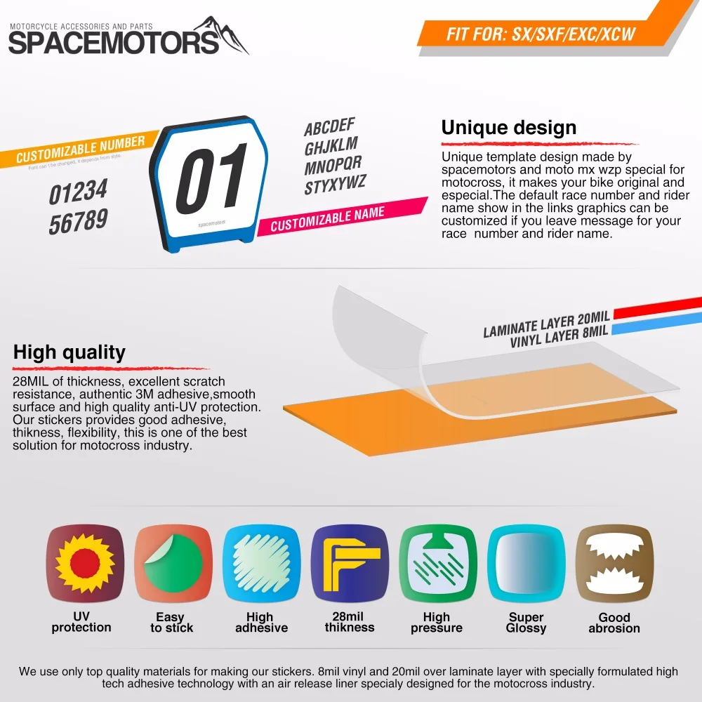 

Graphics MX RB 3M wrap sticker decal kit for motorcycle EXC SX SXF EWC XCW 250 450 426 03 04 05 06 07 08 09 10 11 12 13 14 15 16