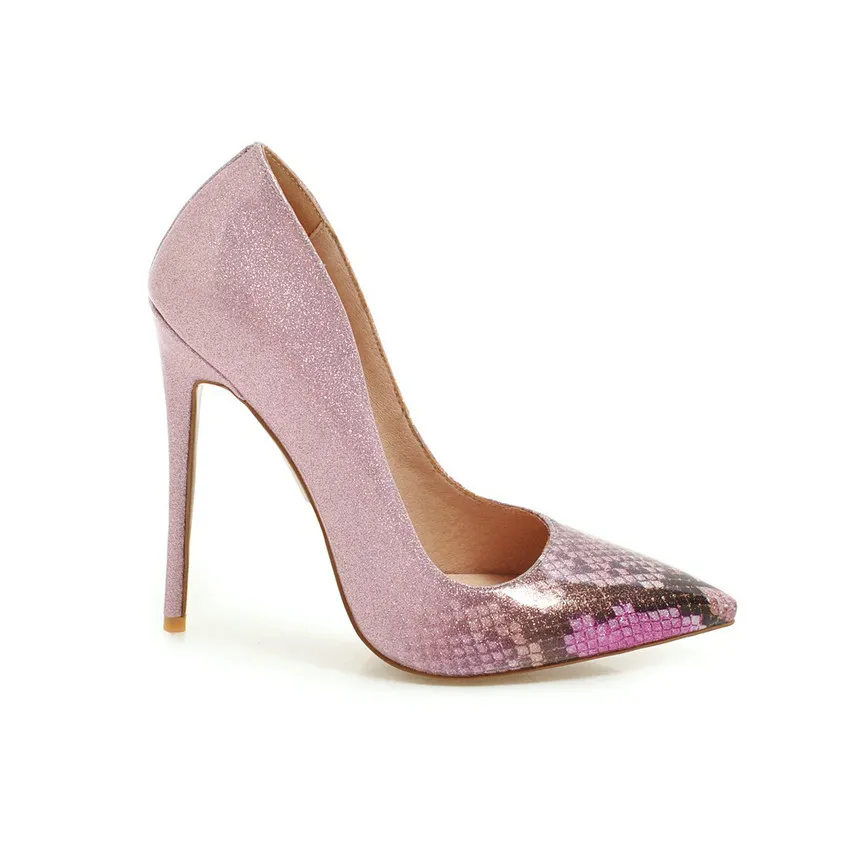 Женские туфли лодочки QUTAA на очень тонком каблуке с острым носком из