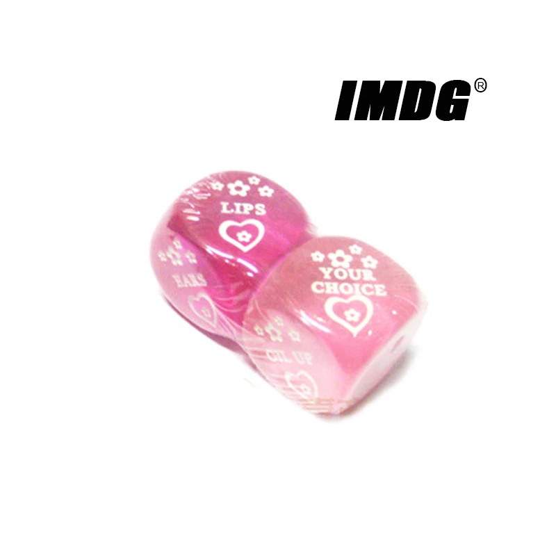 

A Pair Transparent Pink Acrylic 25mm Sexy Dice English Couples Dice Creativity #25 High Quality Boutique Game Passion dice