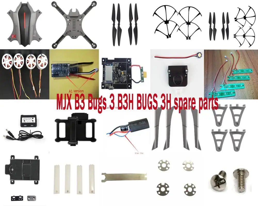 

MJX B3 Bugs 3 B3H BUGS 3H 2.4G RC Quadcopter spare parts motor ESC body shell propellers blade guard landing gear light charger