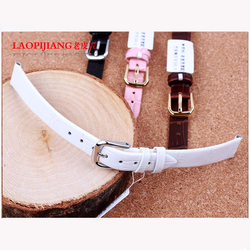 

Laopijiang 10mm 12mm 14mm new fashion thin leather strap for pretty female adapter brand watch accessories fashion strap