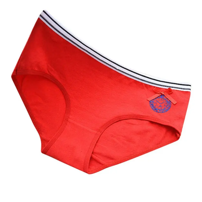 Женские хлопковые кружевные трусы с низкой талией нижнее белье бантом