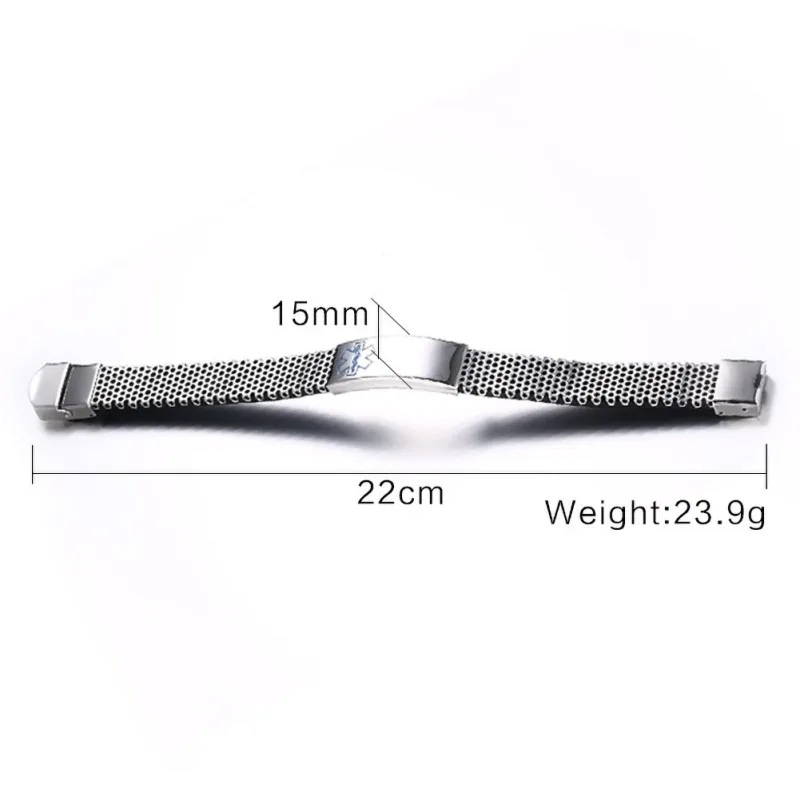 Moresave PACEMAKER Mens Medical Alert ID Bracelets Black Stainless Steel Pain Relief Energy Emergency Reminder Smart