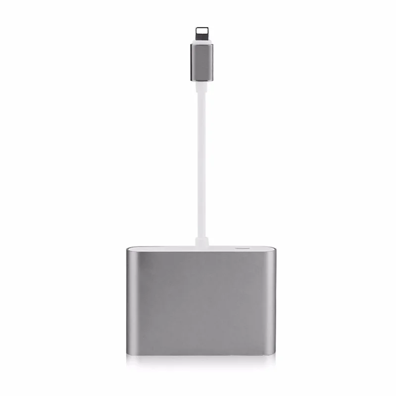 Gray HDTV адаптер кабель для Lightning/HDMI VGA AV аудио-видео кабель-адаптер для iPhone X 8 7 6 plus для iPad Air/Mini/Pro - Цвет: Gray