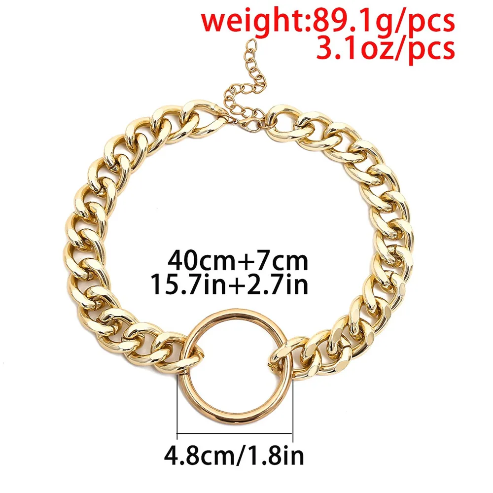 SOHOT Big Hyperbole Women Wide Chokers Necklaces Charming Gold Silver Color Party Jewelry Circle Lady Birthday Bjoux Gift | Украшения и