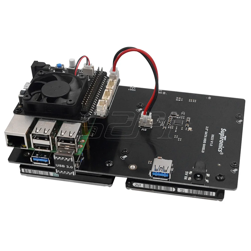 52Pi X822 Dual 2 5 &quotSATA HDD/SSD щит USB 3 0 Плата расширения адаптер питания для Raspberry Pi 1 Модель