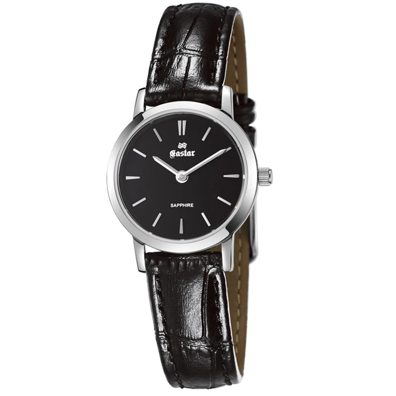 Black Woan 24mm Eastar Lover часы круглые деловые часы мужские и женские кварцевые часы наручные часы Япония Move Мужские t из нержавеющей стали парные часы - Цвет: Black Woan 24mm