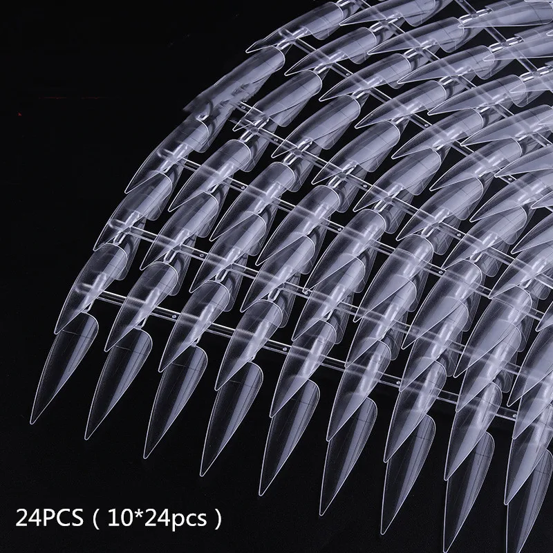 240 шт. искусственные ногти для салона острые головки Длинные французские |