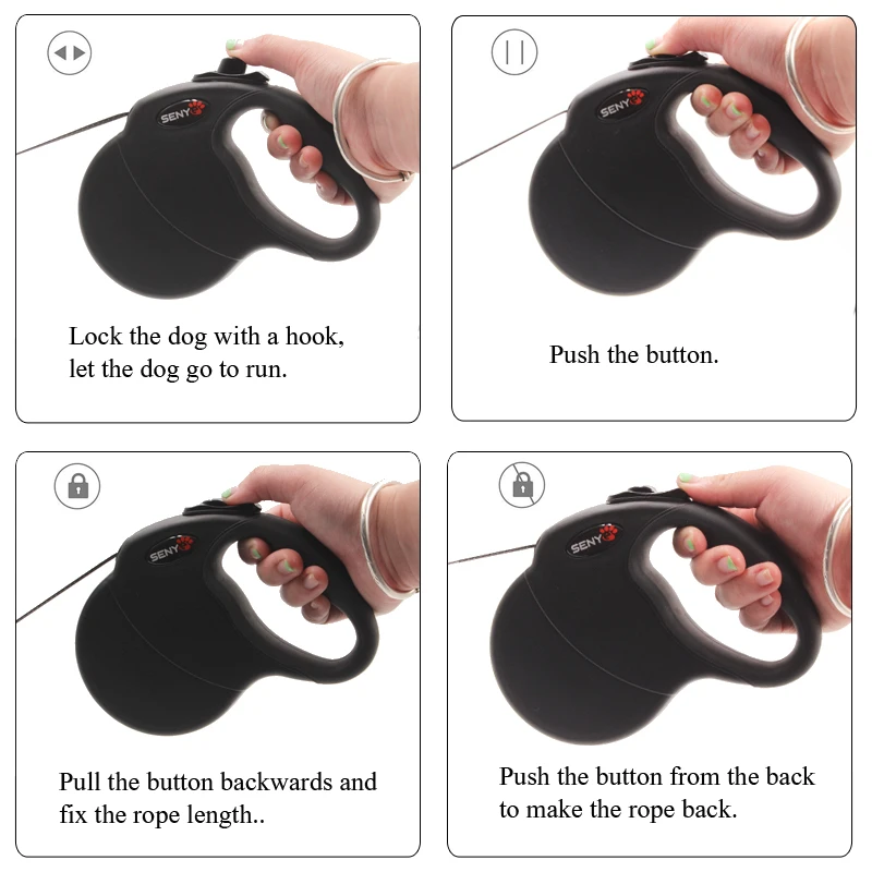 SENYE Retractable Dog Leash 16ft Traction Rope for Large Medium Small Dogs Break & Lock System DU037 | Дом и сад