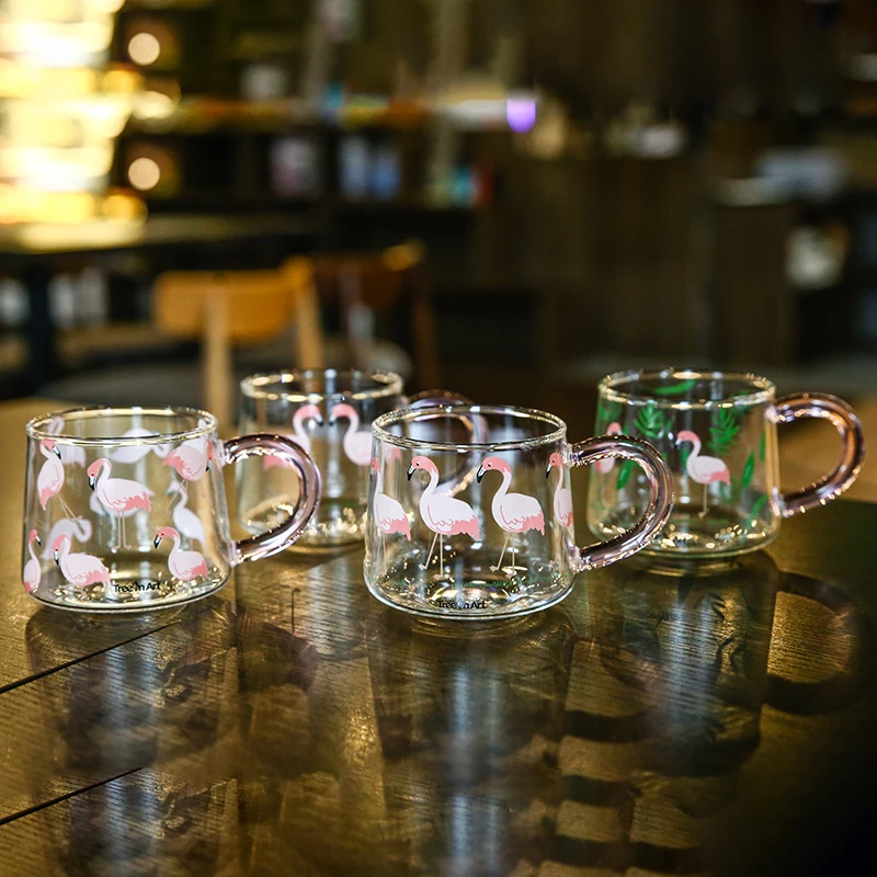 Стакан с Фламинго Корейская версия мультфильма милый приносить домой Творческий