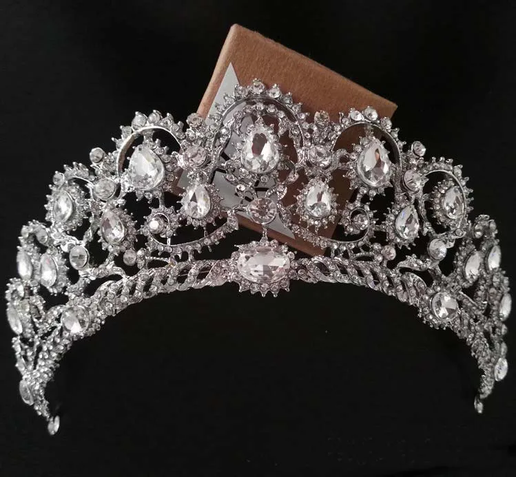 Большая женская свадебная тиара ручной работы с золотистой короной|Украшения