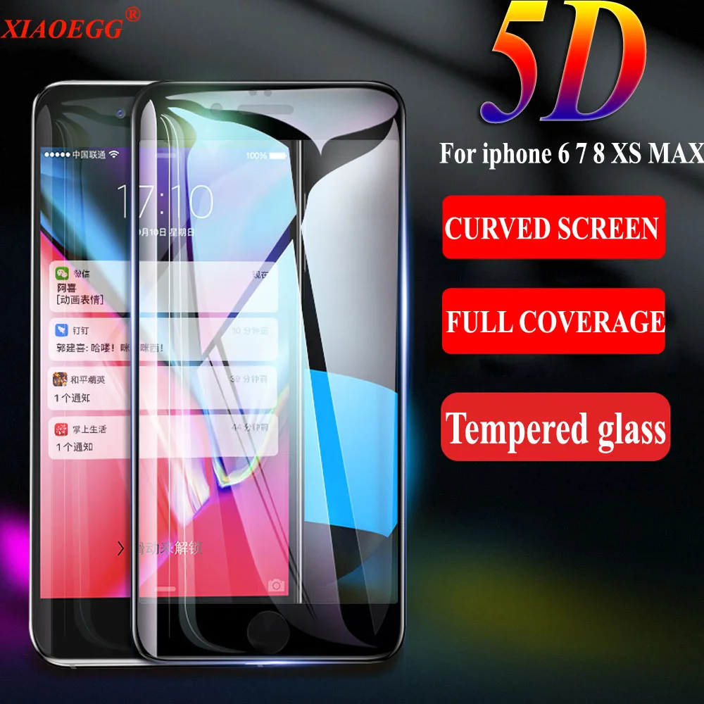 XIAOEGG защитное стекло на iPhone X XS Max XR закаленное для экрана Film5D изогнутое Max|Защитные