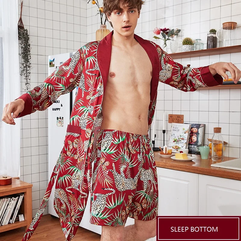 Мужские шорты для сна из искусственного шелка повседневное дышащее нижнее белье