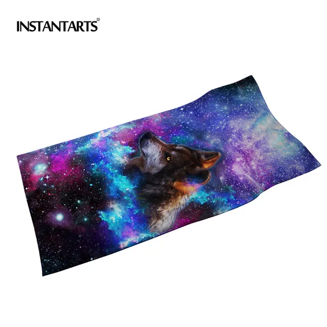 CC3198 INSTANTARTS 3D Galaxy Wolf животные принтованное из микрофибры полотенце для плавания s быстросохнущее спортивное полотенце для отдыха на природе сушильное банное полотенце s - Color: CC3198