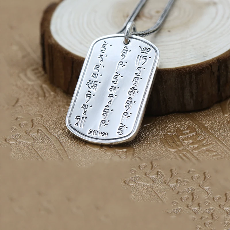 Подвеска в виде Будды из серебра 100% пробы с сутрой|Подвески| |