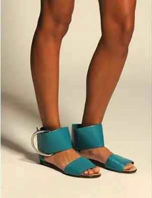 Сандалии гладиаторы женские на плоской подошве Повседневная модная брендовая