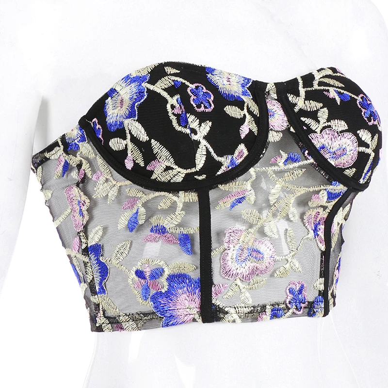 Женский топ бандо Weekeep укороченный в стиле пэчворк с пуш ап уличная одежда на лето