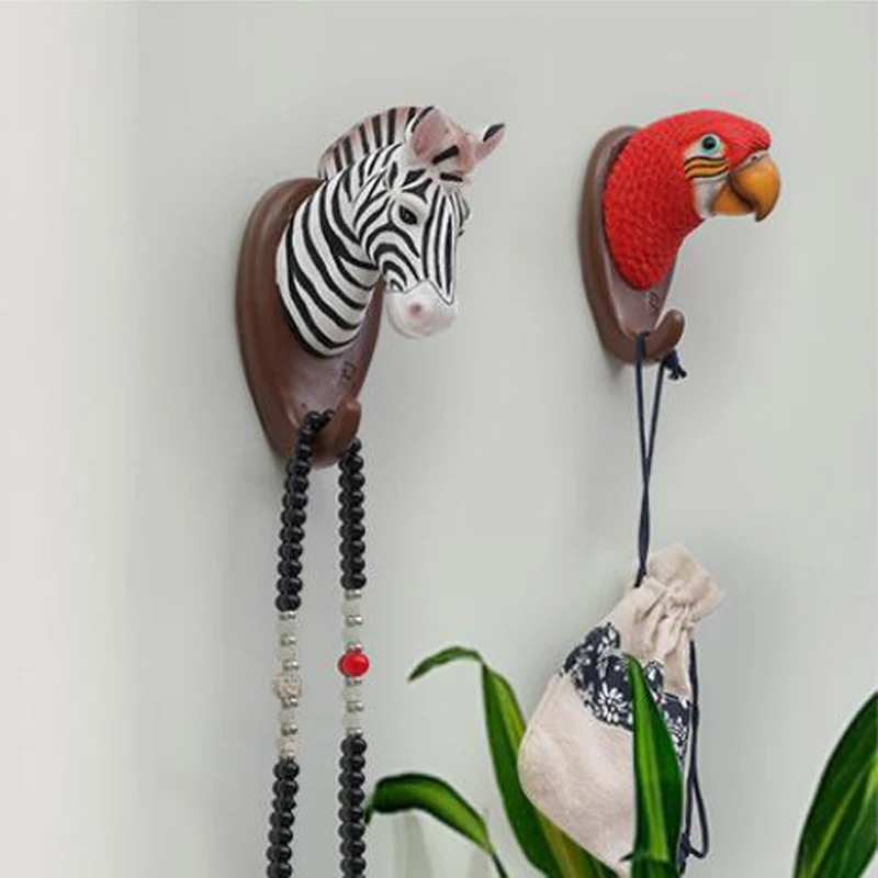 Декоративный крючок с объемной головой животного слон голова лося настенное