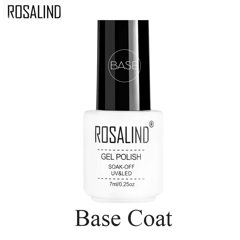 Rosalind 7 мл верхнее покрытие Базовое Гель лак для ногтей Блестящий герметик Набор