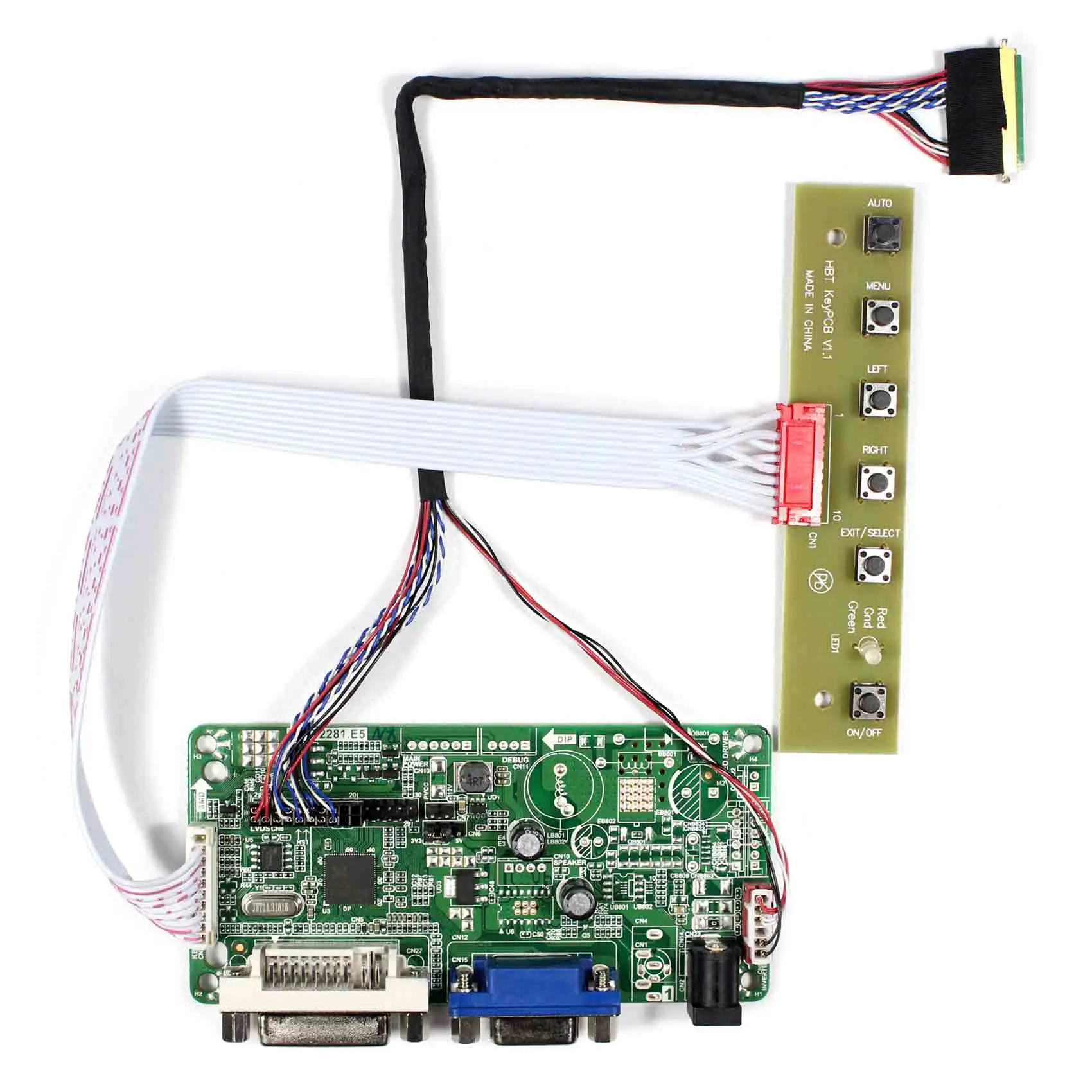 Плата контроллера ЖК дисплея DVI VGA RT2281 работает для 7 дюймовой яркости 1280x800