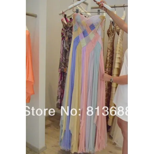 Exclusive Colored Strapless Pleated Chiffon A Lline Gorgeous Evening Gown Vestidos De Fiesta Sexy Long Secial Occasion Dress | Свадьбы и