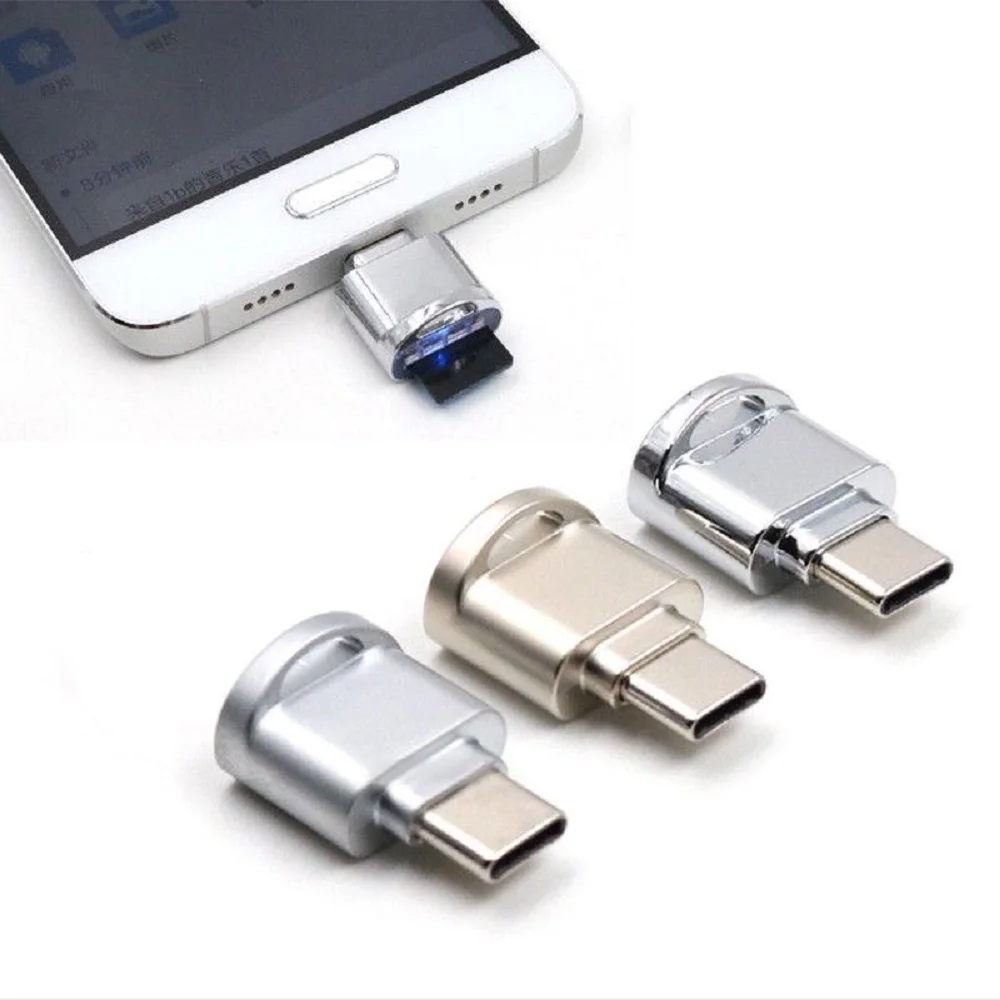 

Миниатюрный Переходник USB 3.1 Type C Micro SD TF для чтения карт памяти OTG