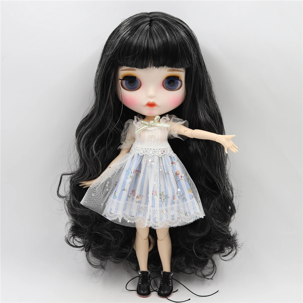 Ледяная 1/6 bjd фабрика blyth кукла с гибкими суставами бледный блонд смешанный белый волос BL136/340 30 см, супер черная кожа или загара кожи