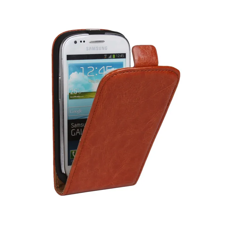 ICover Модный чехол для samsung galaxy s3 mini, бизнес-чехол, откидной кожаный чехол, чехол для galaxy s3 mini i8190, вертикальный - Цвет: Коричневый
