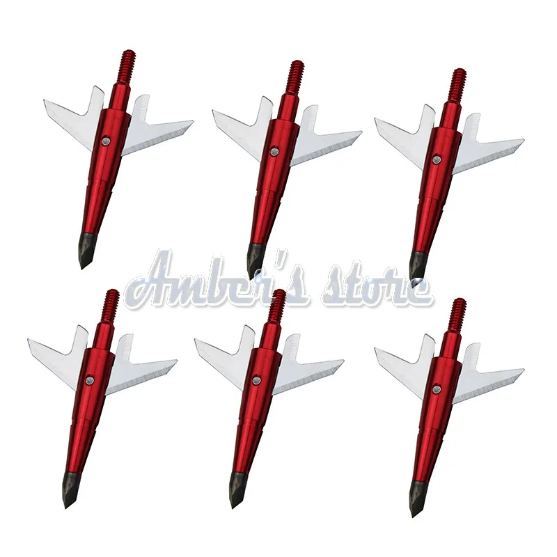Новинка 6 шт. красные охотничьи стрелы 100 наконечники для стрел grain broadheads
