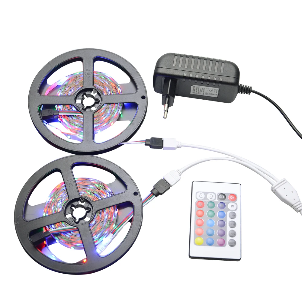 Светодиодная лента 12 в пост. Тока 10 м RGB SMD2835 IP68 водонепроницаемый IP20 24 клавиши ИК