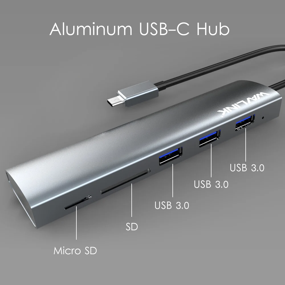 Wavlink USB C концентратор Алюминиевый 3 0 типа адаптер с портами SD/Micro SD TF кардридер для