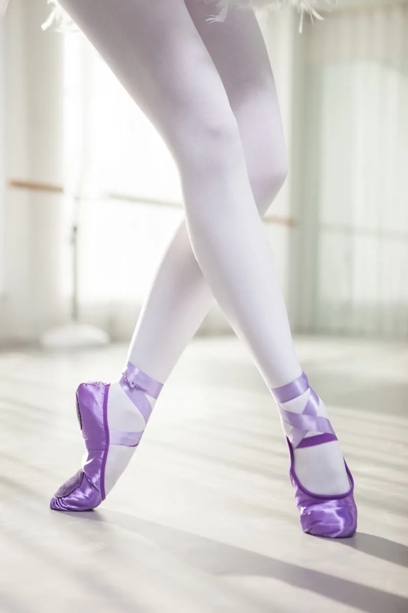 Новый Фиолетовый балетный танец Сатиновые туфли лодочки Удобные мягкие женские