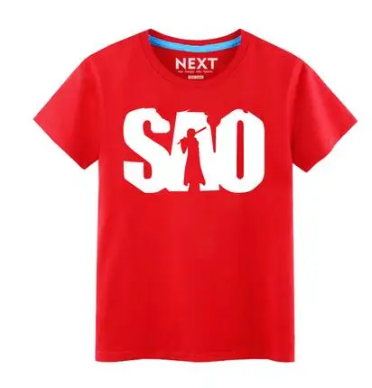 Sword Art Online T-shirts printing SAO O-neck Tees Summer Cotton Short-sleeve Men women tops | Мужская одежда