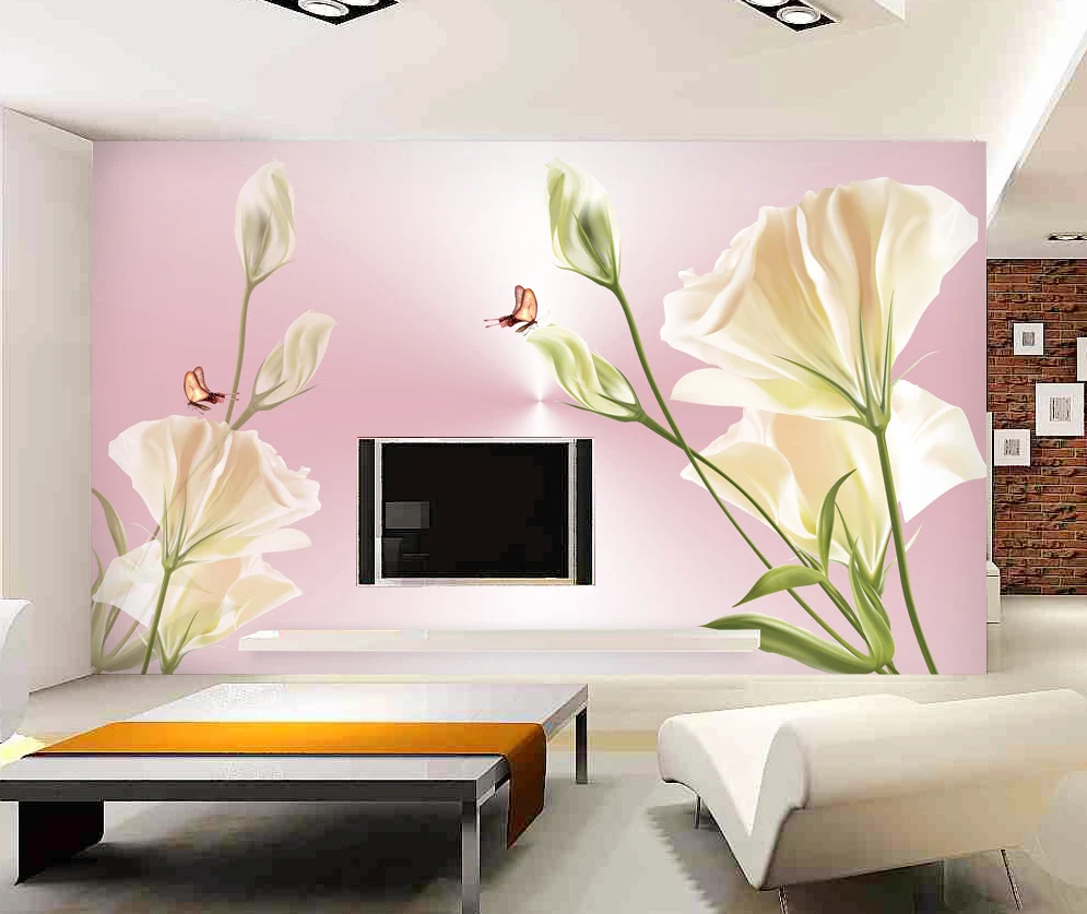 TV backdrop wallpaper simple self-adhesive stickers 3D stereoscopic large video wall paintings and elegant bedroom nonwoven | Дом и сад