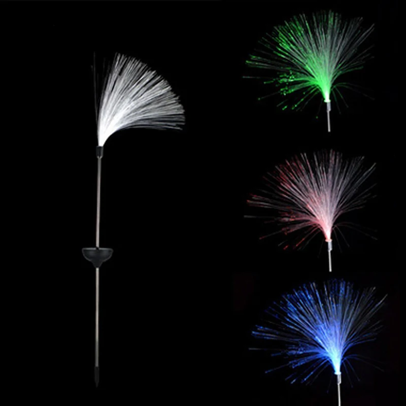 2 шт. lampada luz Солнечный Оптическое волокно огни RGB светодиодный открытый украшения