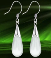 hot sell noble hot sell new free shipping womens 925 sterling silver opalcat eye long chain earrings