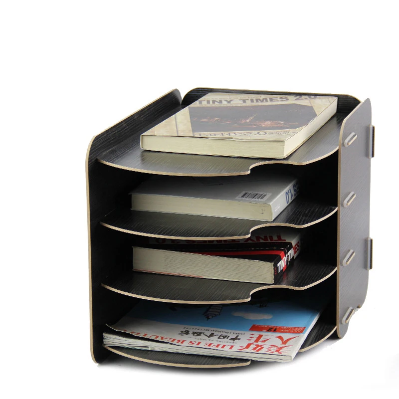 Изогнутые деревянные ящики для канцтоваров 4-слойный органайзер документов