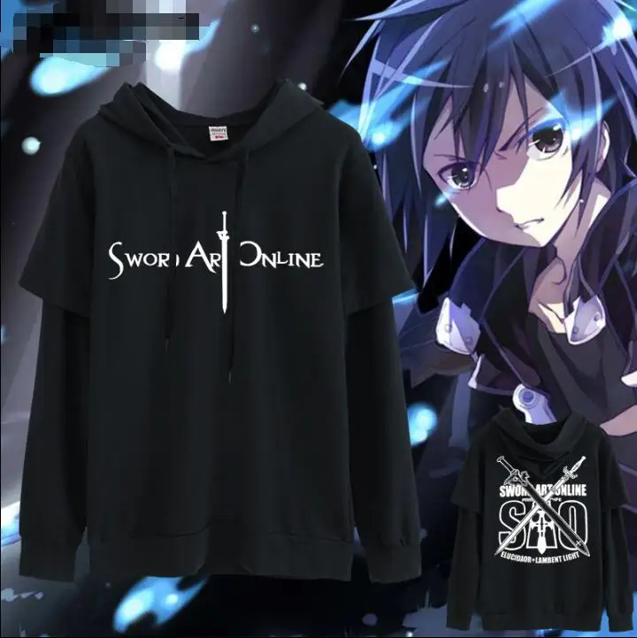 

2018 Sword art online hoodies men/women Japan Anime Hip Hop Cotton High Quality Hoodies Fashion Casual men/women Clothes M-3XL