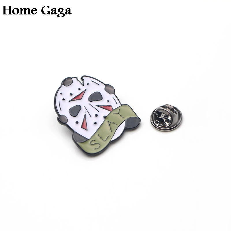 Homegaga пятница 13-я буква slay цинковый галстук булавки броши для рюкзака, одежды для мужчин и женщин шляпа Декоративные значки медали D1333