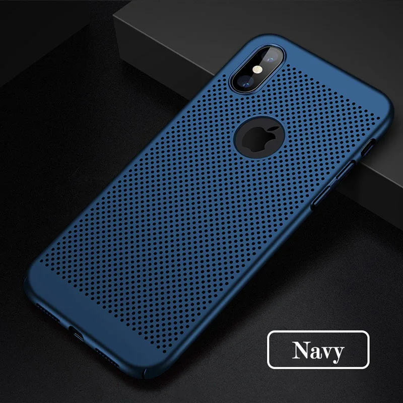 Blue Чехол для iPhone XS, XR MAX, XR, 7, 8 Plus, 6, 6S Plus, 5, 5S, SE, Жесткий ПК, для телефона, противоударный, нескользящий, ультра тонкий, чехол, отвод тепла - Цвет: Blue