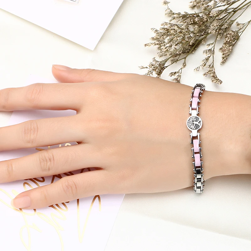 Браслет женский керамический из нержавеющей стали 5 мм|tree of life bracelet|bracelets femalecharm