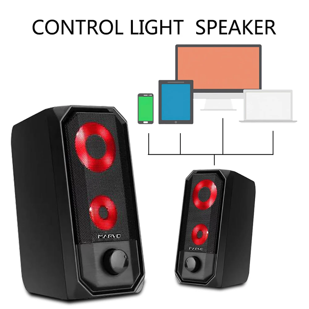 Красочный светильник s компьютерный динамик 2,0 RGB Динамик Сенсорный светильник портативный мини-динамик супер стерео бас для домашнего воспроизведения