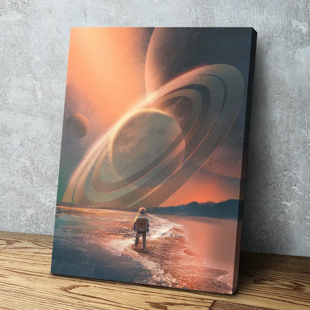 1 панельная Современная Художественная живопись потерянная планета набор холста