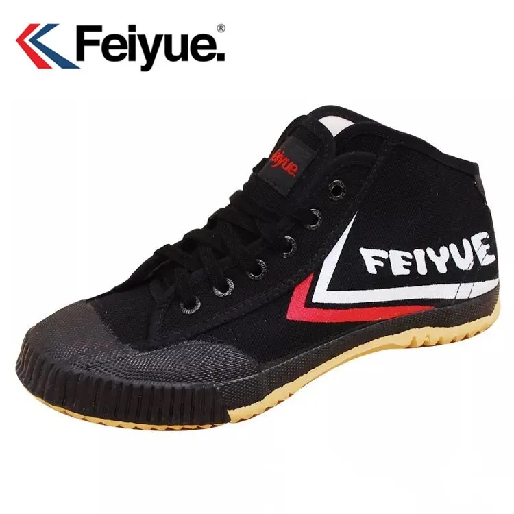 Feiyue/Мужская и женская обувь; оригинальная Классическая обувь В рыцарском стиле; Черная парусиновая резиновая обувь на шнуровке; кроссовки