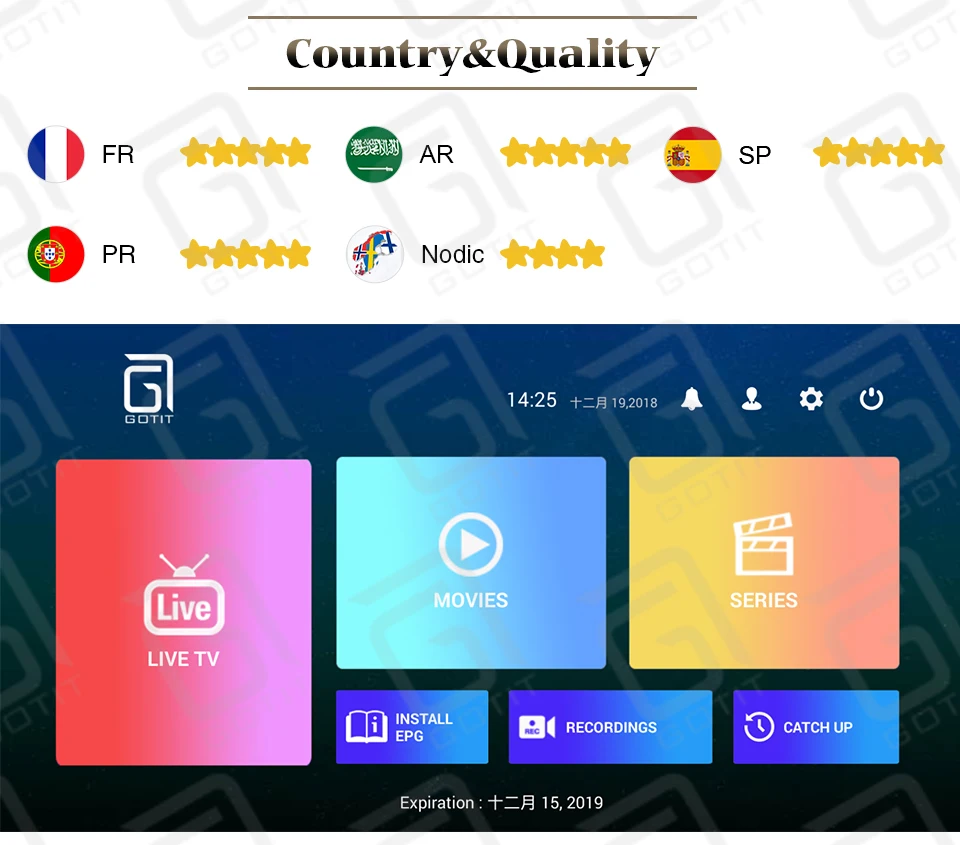 GOTiT King Отт IP tv французский арабский Португалия Magnum IP tv подписка для Испании португальский ХХХ ТВ Поддержка M3u Enigma2 Smart tv Box